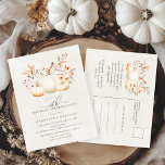 SURPRISE PARTY 30th White Pumpkin Fall Leaves Invitation Postcard<br><div class="desc">Elegant white pumpkins are nestled in red,  orange and sage green leaves and wildflowers.</div>