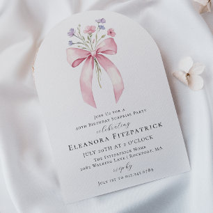 SURPRISE PARTY 40th Birthday Bow Wildflower Arch Invitation