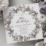SURPRISE PARTY 50th Birthday Purple Lilac Floral Invitation<br><div class="desc">Soft watercolor purple lilacs create a pretty springtime surprise party birthday invitation. The typography adds an elegant aesthetic. This birthday invitation is available in both traditional cardstock and a downloadable version. It is part of the Purple Spring Lilac Flower collection. It lets you choose a theme and then easily create...</div>