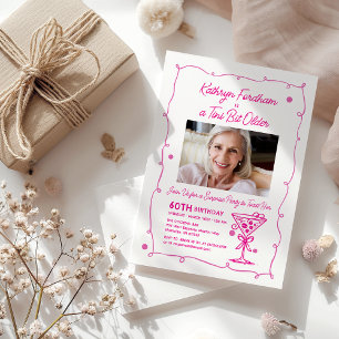 SURPRISE PARTY 60th Birthday Photo Martini Invitation