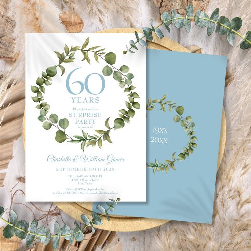 Surprise Party 60th Wedding Anniversary Garland Invitation