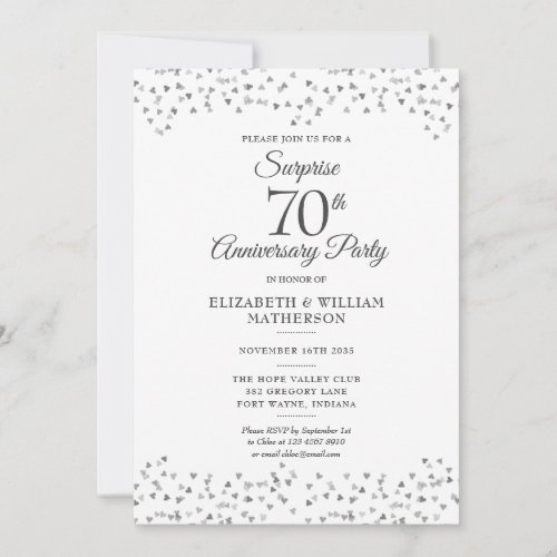 Surprise Party 70th Wedding Anniversary Invitation