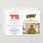SURPRISE PARTY 75 & SENSATIONAL 75th Birthday Invitation (Front)