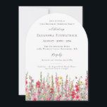 SURPRISE PARTY 75th Birthday August Birth Flower Invitation<br><div class="desc">Perfect invitation for an August birthday party. Pink gladiolus is the birth flower for that month. It forms a pretty watercolor bottom border on this floral personalized invitation. All text is editable</div>