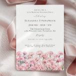 SURPRISE PARTY 75th Birthday Pink Carnation Floral Invitation<br><div class="desc">Perfect invitation for an January birthday party. Carnation is the birth flower for that month. It forms a pretty watercolor bottom border on this floral invitation template. All text is editable</div>