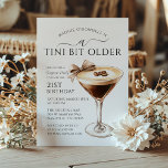 SURPRISE PARTY A Tini Bit Older Martini 21st Invitation<br><div class="desc">Elegant and chic design for a spirited surprise birthday party celebration features an espresso martini. A pretty and feminine bow adds a festive touch.</div>