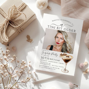 SURPRISE PARTY A Tini Bit Older Martini 30th Invitation