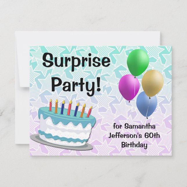 Surprise Party Birthday Invitation, 60th or Other Invitation (Front)