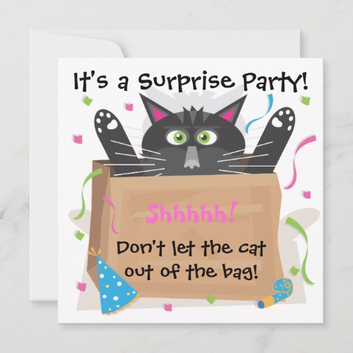 Surprise party birthday invitations