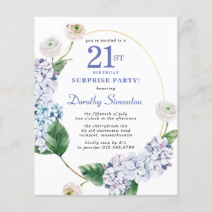 Surprise Party Budget 21st Birthday Invitation