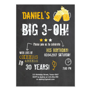 mens 30th birthday invitations zazzle