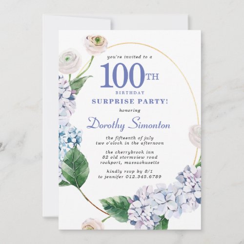 Surprise Party Hydrangea Rose 100th Birthday