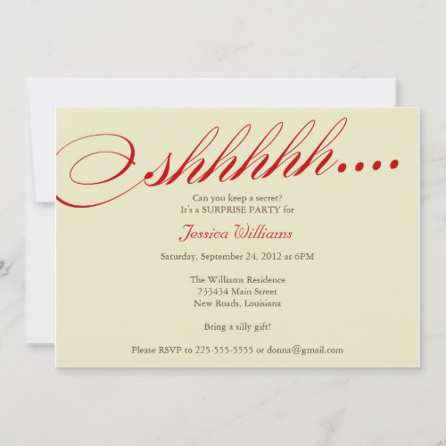 Surprise Party Custom Announcements