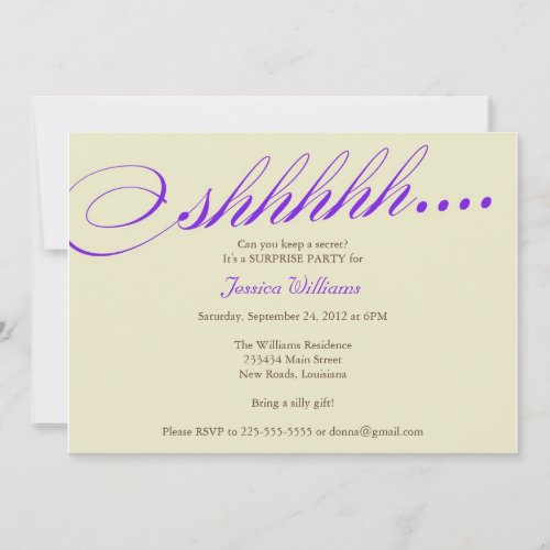 Surprise Party Custom Invite