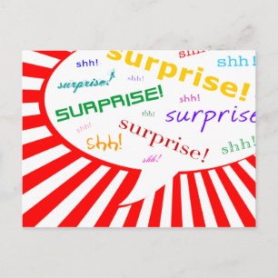 surprise party invitation : comic speech bubble
