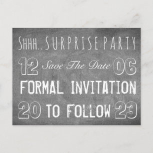 Surprise Party Invitation Save The Date Chalkboard