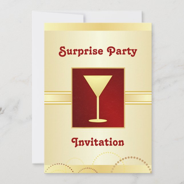 Surprise Party Invitations - Champagne (Front)