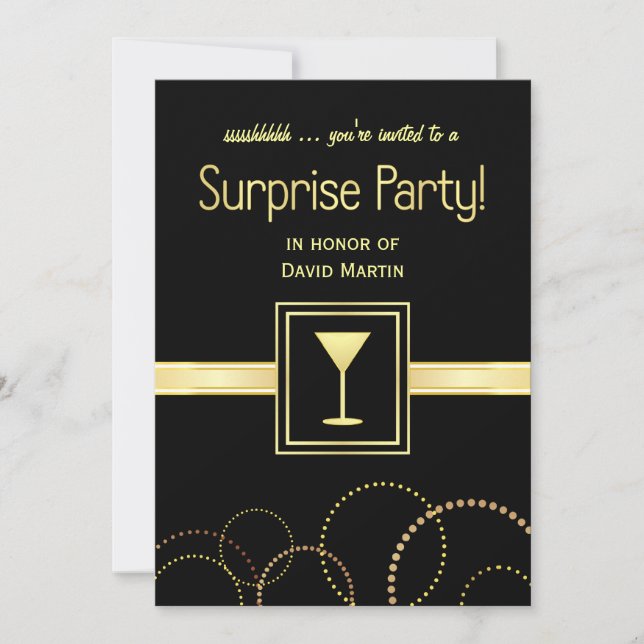 Surprise Party Invitations - Ssshhh You're Invited (Front)