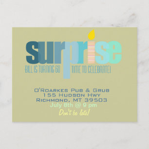 Surprise Party - Let's Celebrate! Blue Hues Invitation Postcard