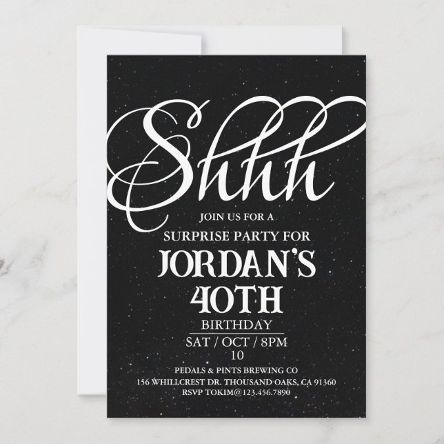 Surprise Party, Surprise Birthday invitation (Front)