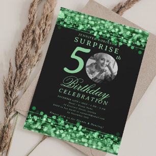 SURPRISE Photo 50th Birthday Party Green Lights Invitation