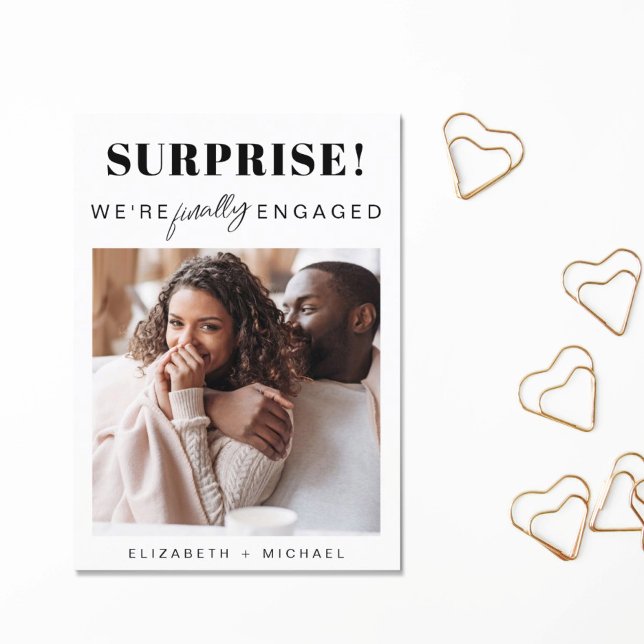 Surprise Photo Engagement Announcement Postcard (Creator Uploaded)
