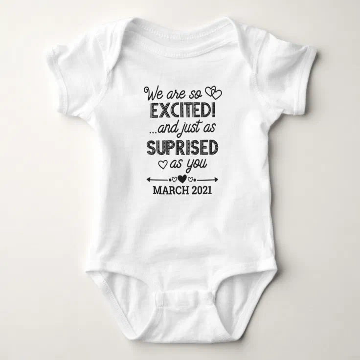 Baby announcement surprise pregnancy bodysuit one newborn reveal baby gift 