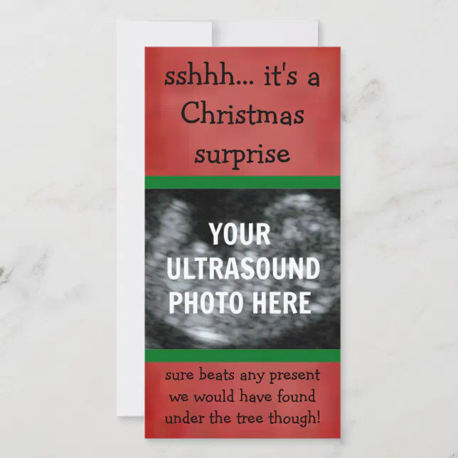 Surprise Pregnancy Ultrasound Christmas Photo Card Zazzle