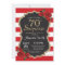 Surprise Red Rose 70th Birthday Invitation Gold
