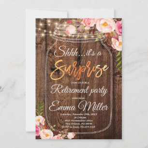 Surprise Retirement Party, Boho Floral Invitation