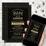 Surprise Retirement Party Elegant Black and Gold Invitation