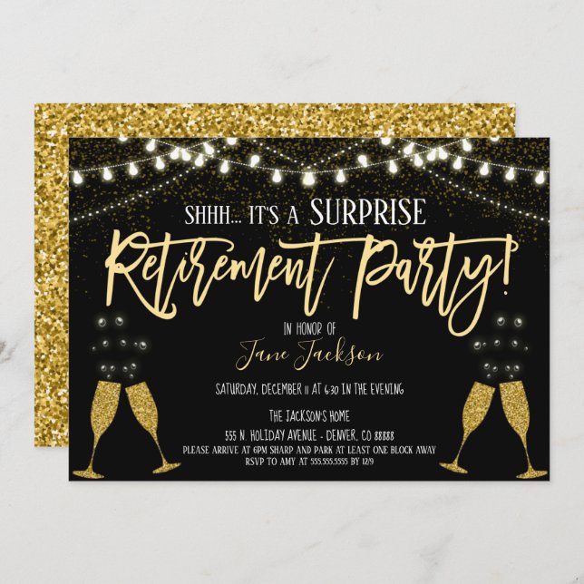 Surprise Retirement Party Invitation (Front/Back)
