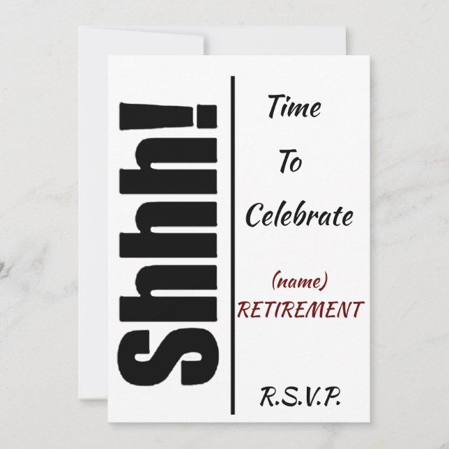 ***SURPRISE** **RETIREMENT PARTY** INVITATION (Front)