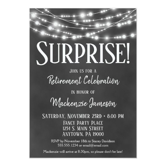 Surprise Retirement Party Invitation Chalkboard Surprise Retirement Party Invitation Chalkboard