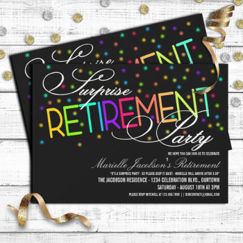 Surprise Retirement Party Invitations by reflections06 at Zazzle