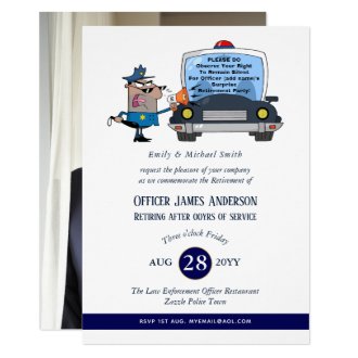 Surprise Retirement Police Officer Party Funny Invitation