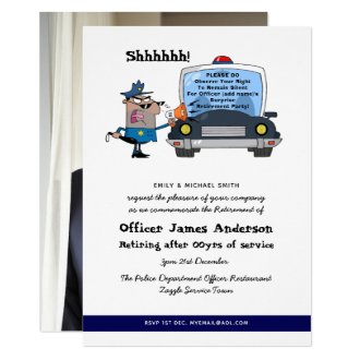 Surprise Retirement Police Officer Party Funny Invitation