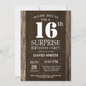 Surprise Rustic 16th Birthday Invitation Vintage | Zazzle