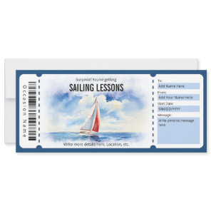 Surprise Sailing Lessons Gift Voucher Invitation