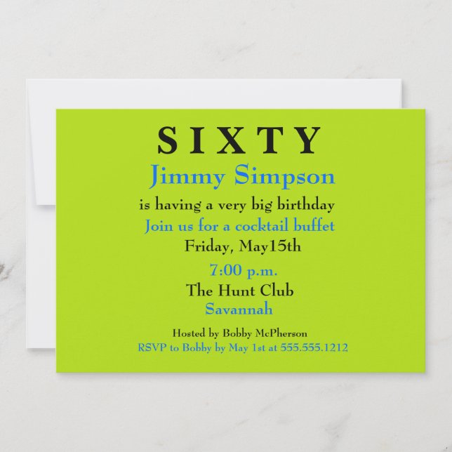 Surprise SIXTIETH Birthday Invitation (Front)