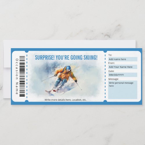 Surprise Skiing Gift Voucher Template