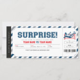 Christmas Baseball Ticket Surprise Gift Voucher Baseballl 