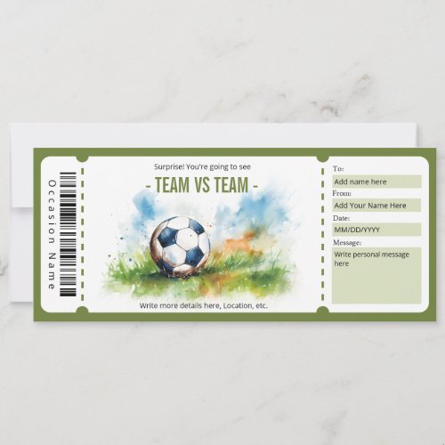 Surprise Soccer Game Gift Voucher Invitation