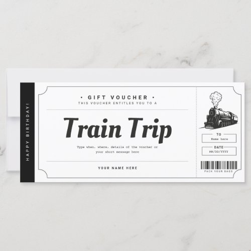 Surprise Train Trip Ticket Gift Voucher