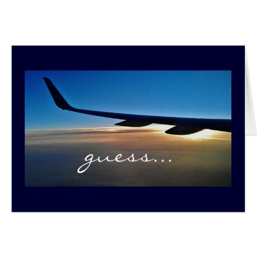 Surprise trip : Airplane and sunrise Cards (Front Horizontal)