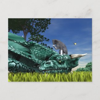 Surprise Visitor - Cute Cat on Dragon’s Head