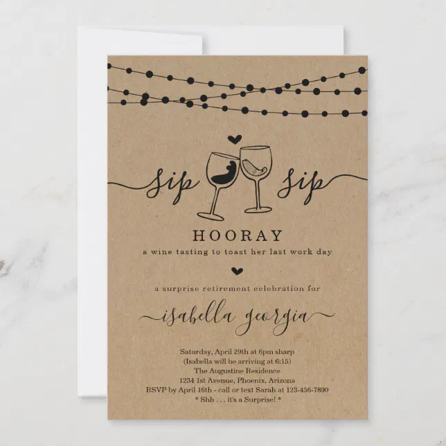 Surprise Wine Tasting Retirement Party Invitation | Zazzle