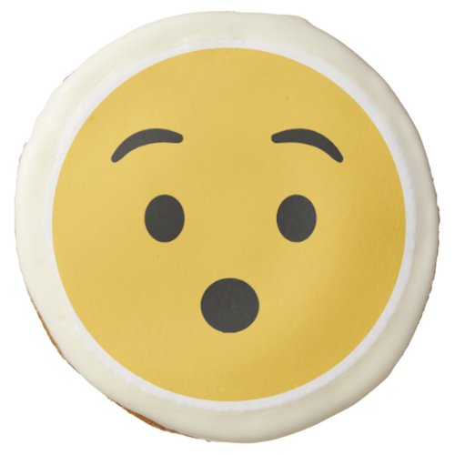 Surprise Yellow and Black Emoji Face Sugar Cookie