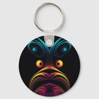 Surprised Abstract Bird Chicken face Keychain