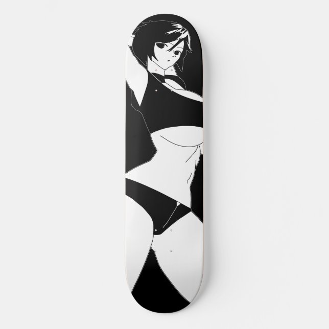 Surprised Anime Girl Skateboard Deck (Front)